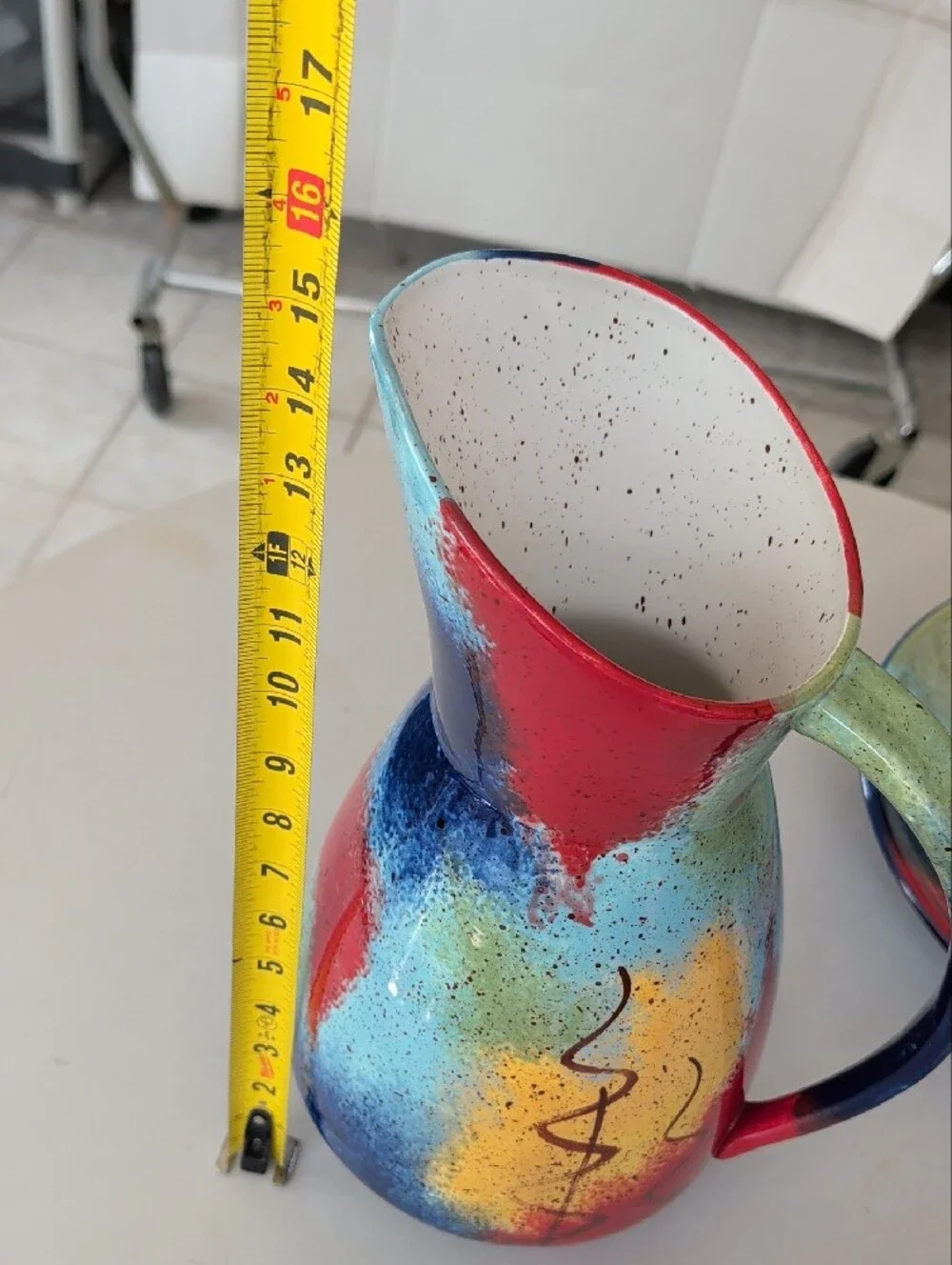 Pfalztzgraff Sedona Handpainted Multicolor Ceramic Pitcher & Centerpiece Plate